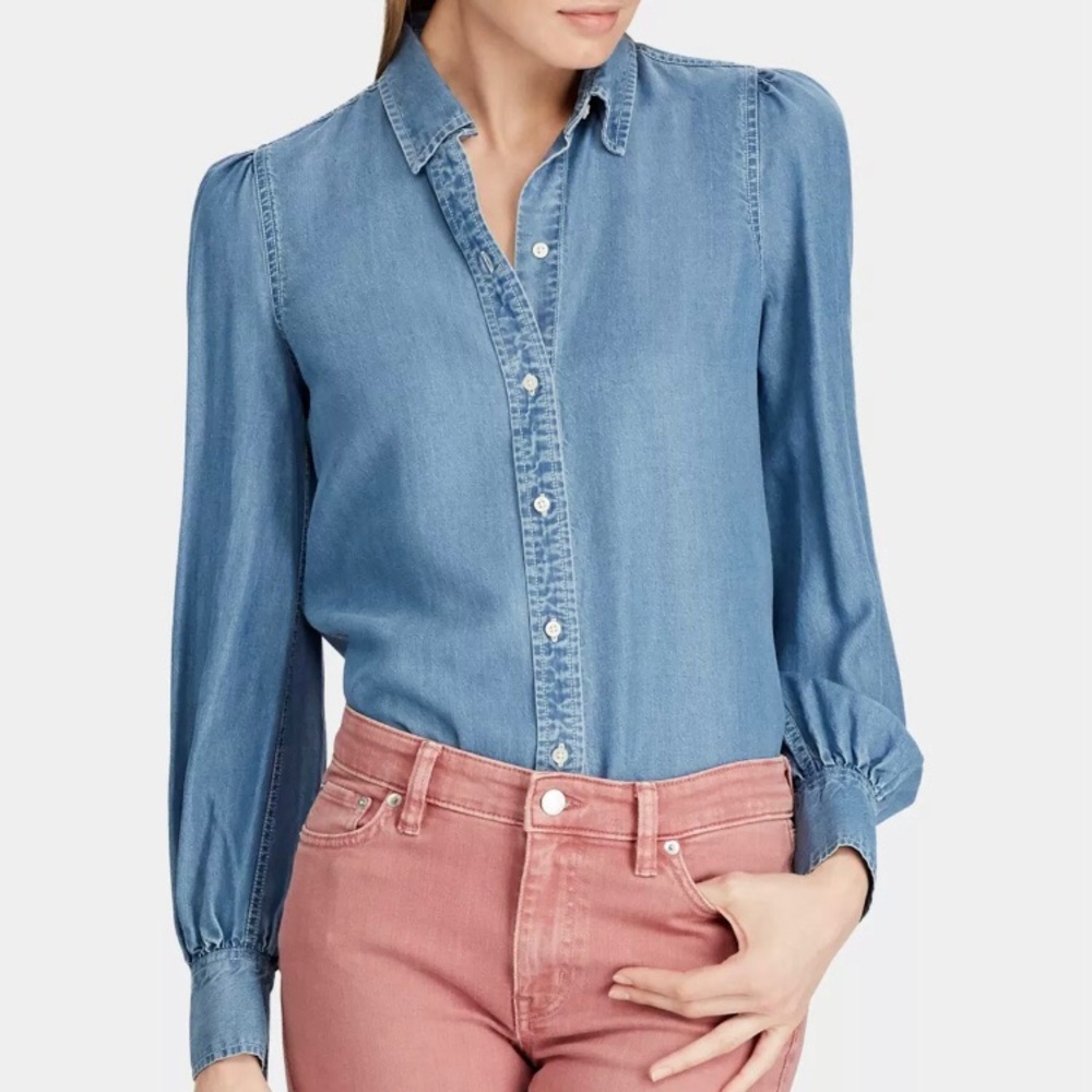 Lauren Ralph Lauren Blue Button Down Shirt
